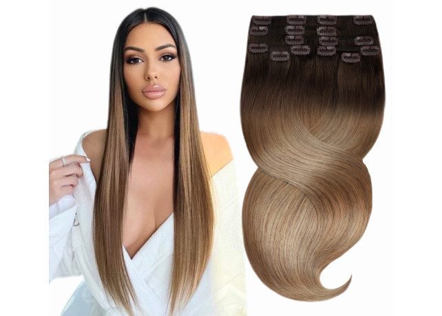 Clip On Premium Drept Black Collection Ombre #2 #8N